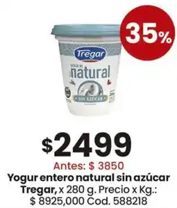 Coto Tregar yogur entero natural sin azúcar oferta