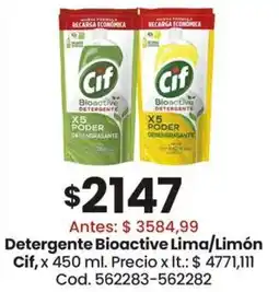 Coto Cif detergente bioactive lima/limón oferta