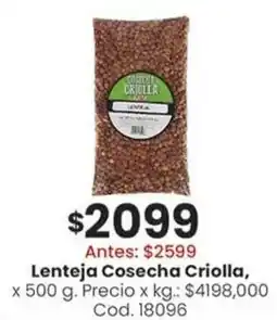 Coto Criolla lenteja cosecha oferta