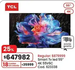 Coto Tcl smart tv led 55" oferta