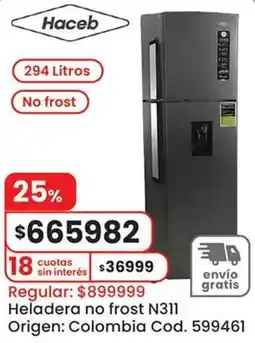 Coto Haceb heladera no frost N311 oferta