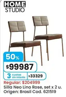 Coto Home studio silla neo lino rose oferta