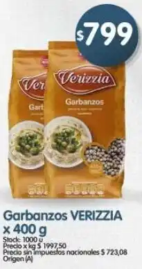 Supermercados Buenos Días Verizzia garbanzos oferta