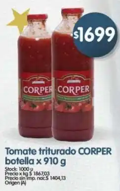 Supermercados Buenos Días Corper tomate triturado botella oferta