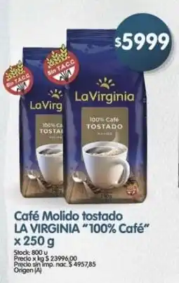 Supermercados Buenos Días La virginia café molido tostado 100% café oferta