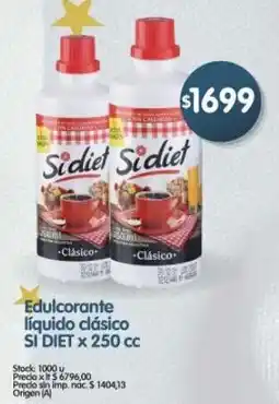Supermercados Buenos Días Si diet edulcorante líquido clásico oferta