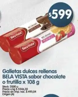 Supermercados Buenos Días Bela vista galletas dulces rellenas sabor chocolate o frutilla oferta