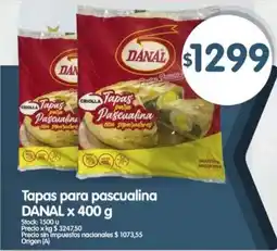 Supermercados Buenos Días Danal tapas para pascualina oferta