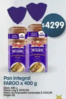 Supermercados Buenos Días Fargo pan integral oferta