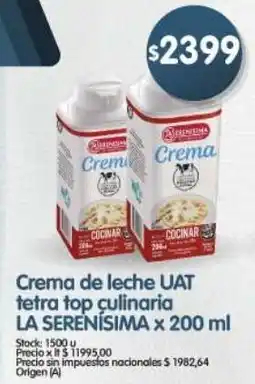 Supermercados Buenos Días La serenísima crema de leche uat tetra top culinaria oferta