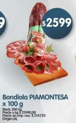 Supermercados Buenos Días Piamontesa bondiola oferta