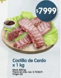 Supermercados Buenos Días Costilla de cerdo oferta