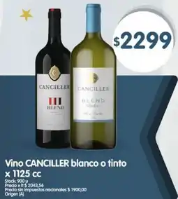 Supermercados Buenos Días Canciller vino blanco o tinto oferta