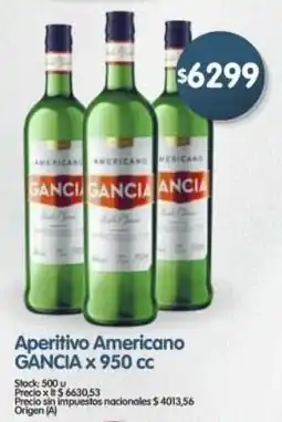 Supermercados Buenos Días Gancia aperitivo americano oferta
