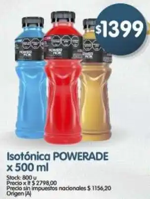 Supermercados Buenos Días Powerade isotónica oferta