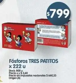 Supermercados Buenos Días Tres patitos fósforos oferta