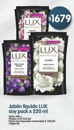 Supermercados Buenos Días Lux jabón líquido doy pack oferta