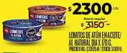 Supermercados DIA Dia lomitos de atún en aceite/ al natural oferta