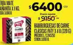 Supermercados DIA Paty hamburguesas de carne clásicas oferta