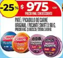 Supermercados DIA Swift paté / picadillo de carne original/picante oferta