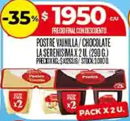 Supermercados DIA La serenisima postre vainilla/chocolate oferta