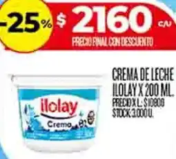 Supermercados DIA Ilolay crema de leche oferta