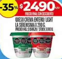 Supermercados DIA La serenisima queso crema entero/light oferta