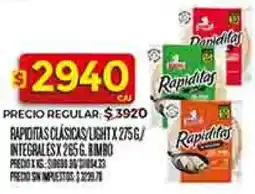 Supermercados DIA Bimbo rapiditas clásicas/light integrales oferta