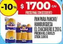 Supermercados DIA El chacarero pan para pancho hamburguesa oferta