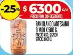 Supermercados DIA Bimbo pan blanco artesano oferta