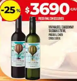 Supermercados DIA Talisman vino malbec/chardonnay oferta