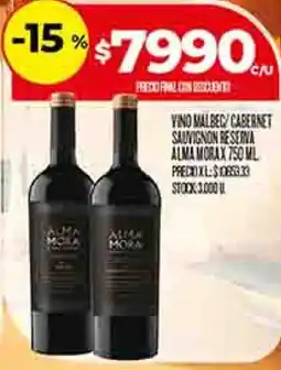 Supermercados DIA Alma mora vino malbec/cabernet sauvignon reserva oferta