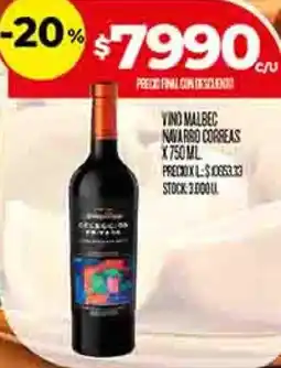 Supermercados DIA Navarro correas vino malbec oferta