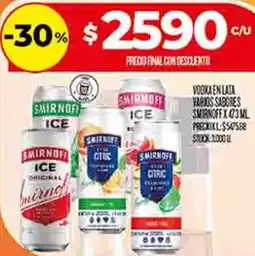 Supermercados DIA Smirnoff ice vodka en lata varios sabores oferta