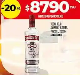 Supermercados DIA Smirnoff vooka rojo oferta