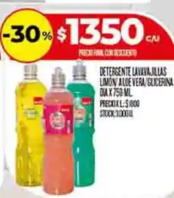 Supermercados DIA Dia lavavajillas detergente limón aloe vera oferta