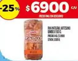 Supermercados DIA Bimbo pain integral artesan oferta