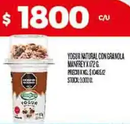 Supermercados DIA Manfrey yogur natural con granola oferta