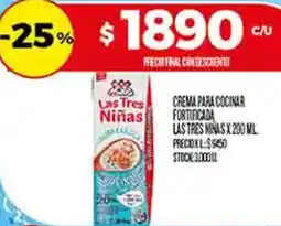 Supermercados DIA Las tres niñas crema para cocinar fortificada oferta