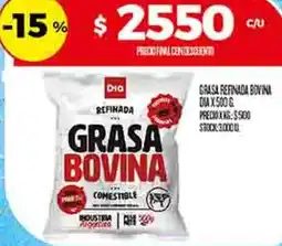 Supermercados DIA Dia grasa bovina oferta