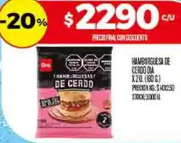 Supermercados DIA Dia hamburguesa de cerdo oferta