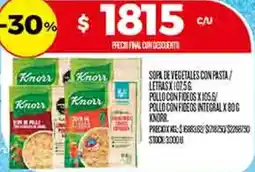 Supermercados DIA Knorr sopa de vegetales con pasta/ letras oferta