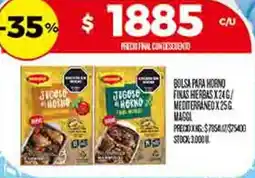 Supermercados DIA Maggi bolsa para horno finas hierbas oferta