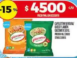 Supermercados DIA Giacomo capelettini verdura queso y jamón oferta