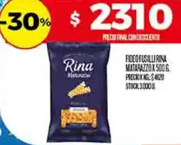Supermercados DIA Rina fideo fusilli matarazzo oferta
