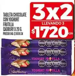 Supermercados DIA Cadbury tableta chocolate con yoghurt frutilla oferta