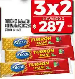 Supermercados DIA Arcor turrón de caramelo con mani oferta
