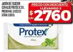 Supermercados DIA Protex jabón de tocador con aloe oferta