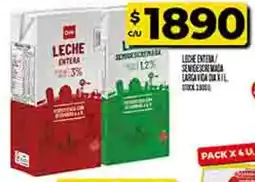 Supermercados DIA Dia leche entera/semi descremada larga vida oferta