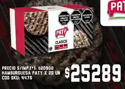 Supermercados Yaguar Paty hamburguesa oferta